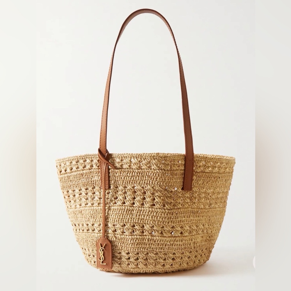 Yves Saint Laurent Small Panier Raffia Tote Bag
